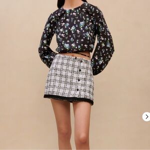 MAJE Floral Cropped Organic Cotton Long Sleeve  Shirt Size X-Small - Sz 1 - $265